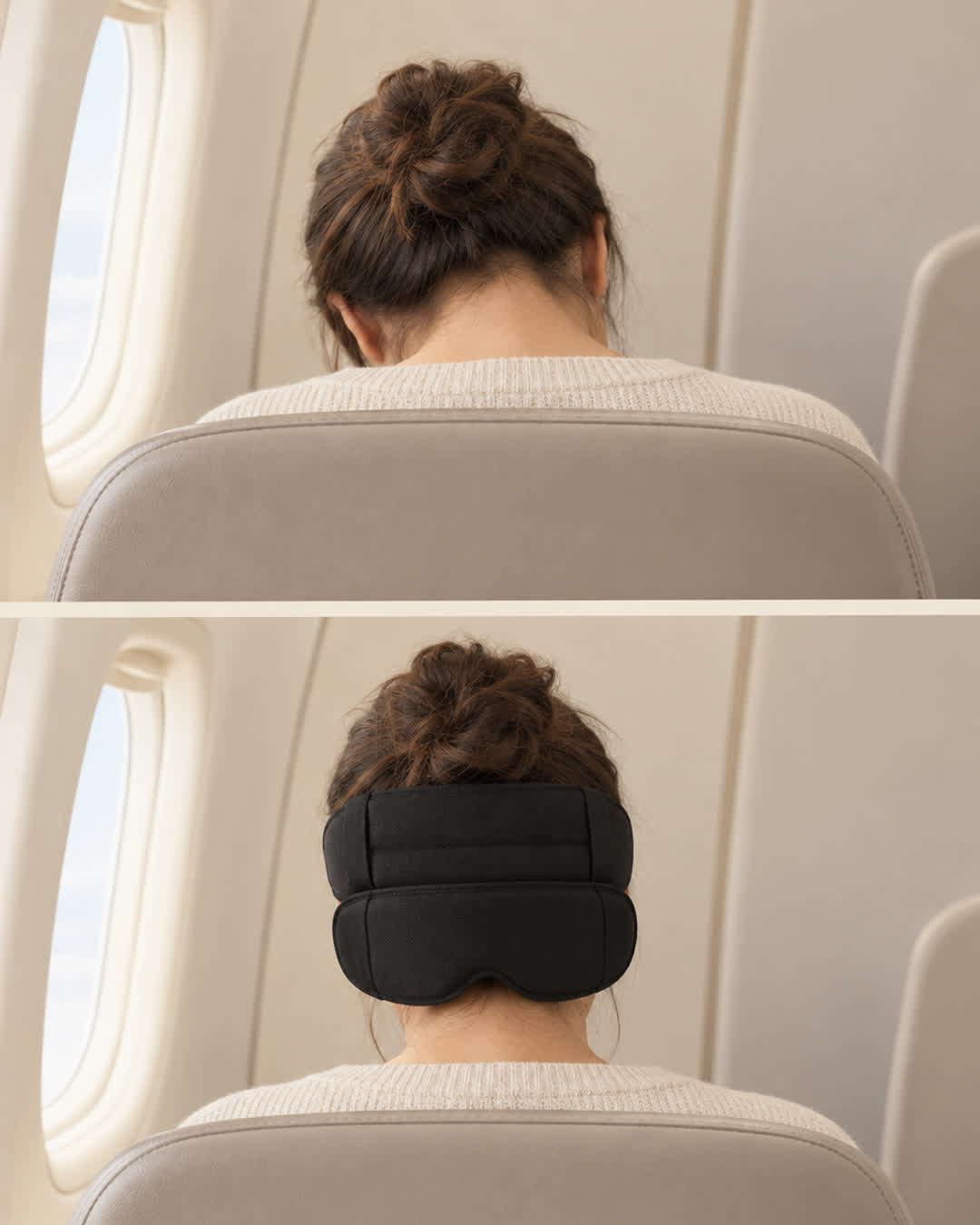 Head unsupported versus wearing Snuggi Travel Sleep Sling