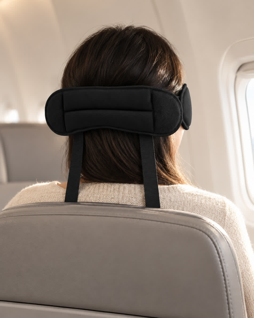 Snuggi Travel Sleep Sling worn, viewed from behind